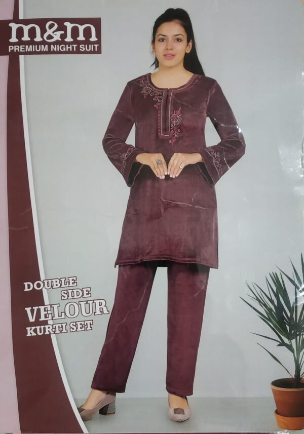 Double side Velour Kurti Set